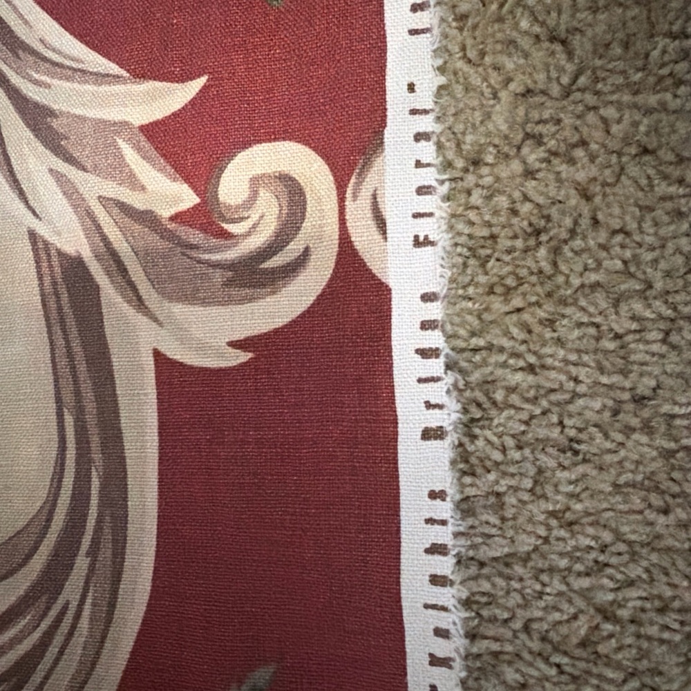 Rare RALPH LAUREN KNIGHTSBRIDGE Red Beige Floral 54X108 3 Yd Home Decor Fabric - Picture 4 of 9
